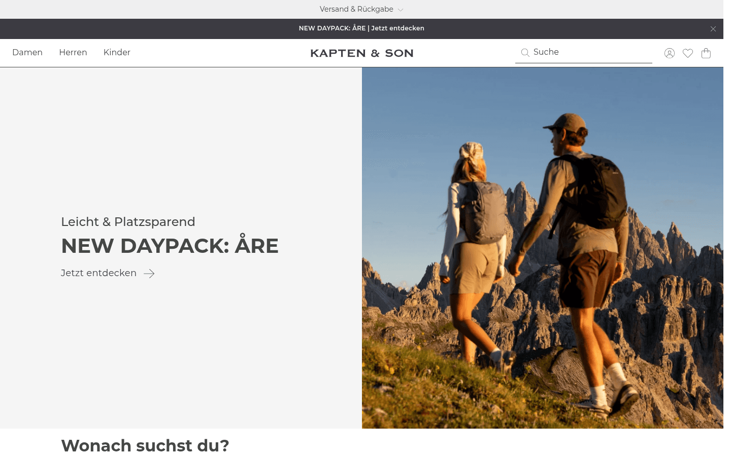 Offizielle Startseite von Kapten & Son mit aktuellem Produktsortiment