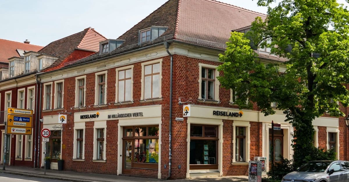 A charming brick building in the Dutch Quarter of Potsdam, Germany.